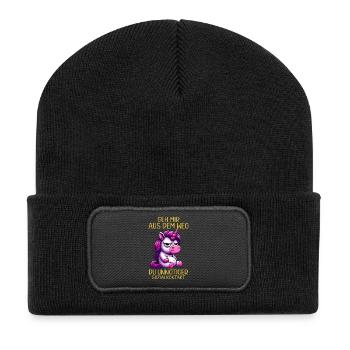 Écarte-toi de mon chemin, contact social inutile - Beanie recyclé à patch - noir - Devant