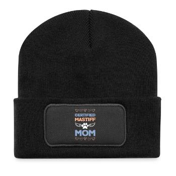 Zertifizierte Mastiff Mama - Recycelte Patch Beanie - Schwarz - Vorne