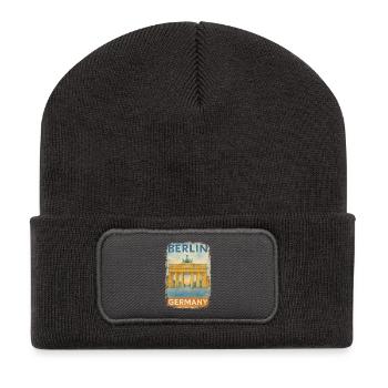 Berlin Brandenburger Tor – Aquarell Reise Poster - Recycelte Patch Beanie - Dunkelgrau - Vorne