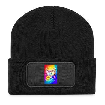 Infinitely fine colorful design - Recycled Patch Beanie - black - Front