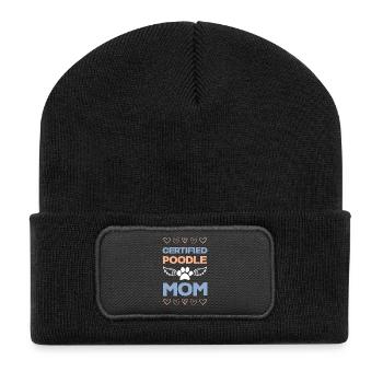 Zertifizierte Pudel-Mama - Recycelte Patch Beanie - Schwarz - Vorne