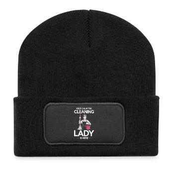 Stolze Hausfrau Putzen Fachkräfte Damen - Recycelte Patch Beanie - Schwarz - Vorne