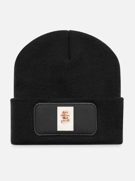 Love Is Made Of Courage – Watercolor Poster - Recycled Patch Beanie - black