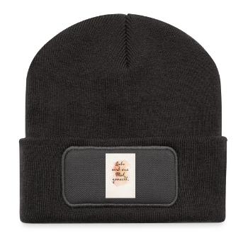 L’amour est fait de courage – Affiche aquarelle - Beanie recyclé à patch - charbon - Devant