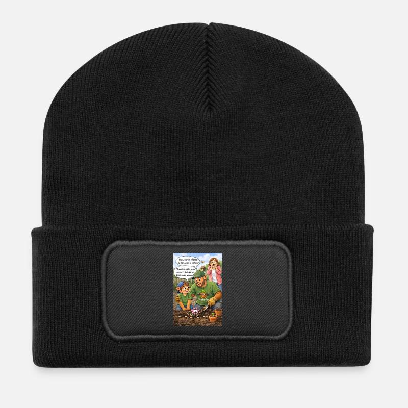 Gartenfreunde Beetspaß - Recycelte Patch Beanie - Schwarz