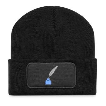 Pen Ink Icon - Recycled Patch Beanie - black - Front