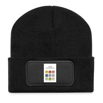 La vie est de l’art – Vis la tienne en couleur - Beanie recyclé à patch - noir - Devant