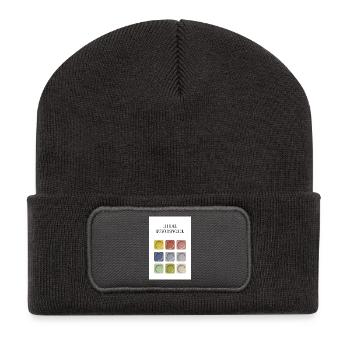 Life Is Art – Live Yours In Color - Recycled Patch Beanie - dark grey - Front