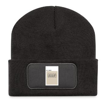 Chaos – German Style Paper Clips Beige - Recycled Patch Beanie - dark grey - Front