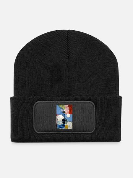 herbi793_abstract - Beanie recyclé à patch - noir