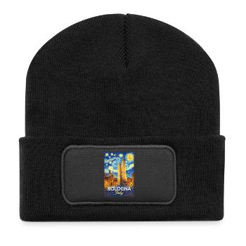 Bologne, Italie - Beanie recyclé à patch - noir - Devant