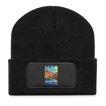 Birmingham, England - Recycelte Patch Beanie - Schwarz - Vorne