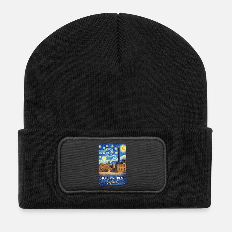 Stoke-on-Trent, England - Recycled Patch Beanie - black