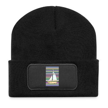 Sailboat - Recycled Patch Beanie - black - Front