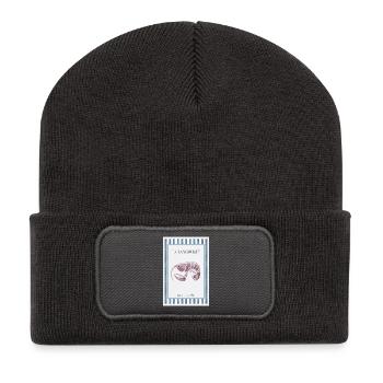 La Langouste Französisches Langusten Poster - Recycelte Patch Beanie - Dunkelgrau - Vorne
