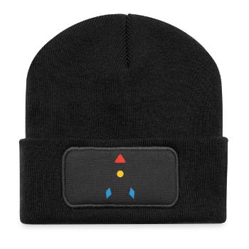 Abstract Rocket Spaceship - Recycled Patch Beanie - black - Front