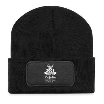 18. Geburtstag – April 2008 Original - Recycelte Patch Beanie - Schwarz - Vorne