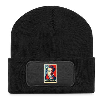 Kierkegaard Pop Art Portrait - Recycled Patch Beanie - black - Front