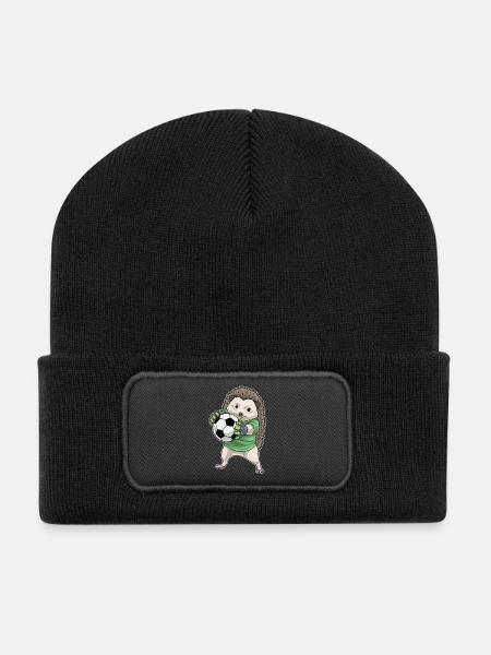 Igel Torwart Fußball Sport - Recycelte Patch Beanie - Schwarz
