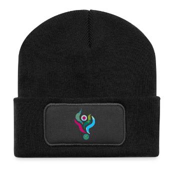 yoga-design_39 - Recycelte Patch Beanie - Schwarz - Vorne