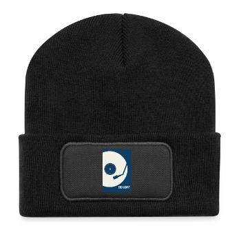 Stay Groovy – Affiche vinyle rétro pour platine - Beanie recyclé à patch - noir - Devant