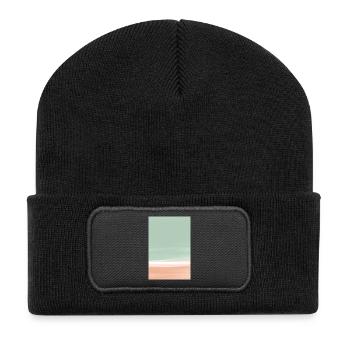 Green orange block - customizable - Recycled Patch Beanie - black - Front