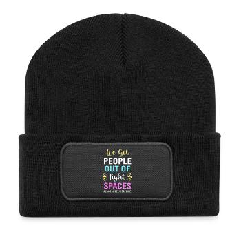 Hebamme Entbindung - Recycelte Patch Beanie - Schwarz - Vorne
