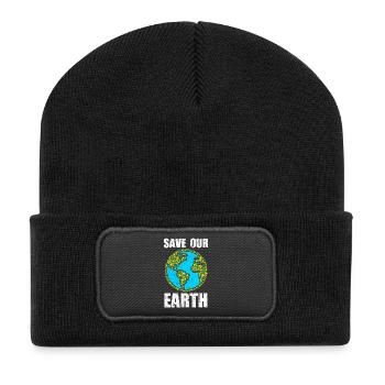 Save our Earth - Recycled Patch Beanie - black - Front