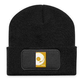 Spin Me Vinyl Turntable Retro Music Design - Recycled Patch Beanie - black - Front