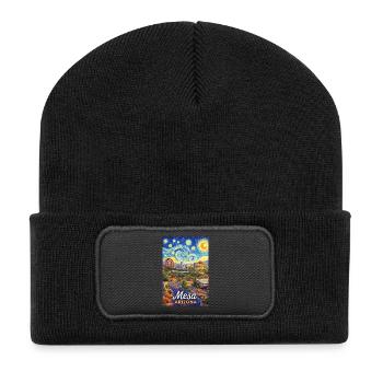 Mesa Arizona - Recycelte Patch Beanie - Schwarz - Vorne