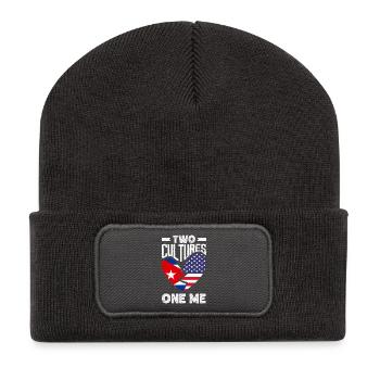 Cuba Pride & Home - Design du drapeau de Cuba - Beanie recyclé à patch - charbon - Devant