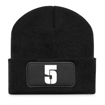 5 - Beanie recyclé à patch - noir - Devant