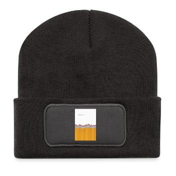 Stand Out Minimalist Statement Design - Recycelte Patch Beanie - Dunkelgrau - Vorne