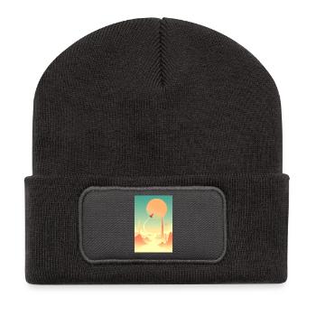 Erste Reisen jenseits ferner Horizonte - Recycelte Patch Beanie - Dunkelgrau - Vorne