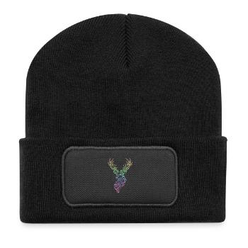 Deer Rainbow - Recycled Patch Beanie - black - Front