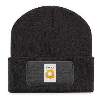 Why Not Motivation Statement Design - Recycled Patch Beanie - dark grey - Front