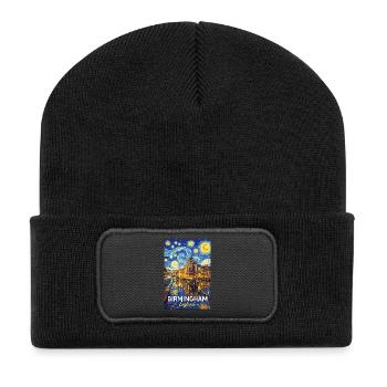 Birmingham England Sternennacht - Recycelte Patch Beanie - Schwarz - Vorne