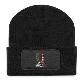 AHOI! Matrose - Recycelte Patch Beanie - Schwarz - Vorne