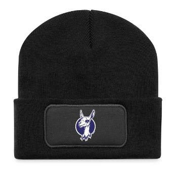 Purple Circle Llama Icon - Recycled Patch Beanie - black - Front