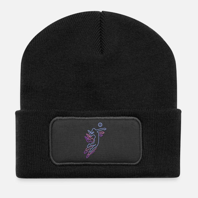 Volleyball Mädchen Volleyballerin Beachvolleyball - Recycelte Patch Beanie - Schwarz
