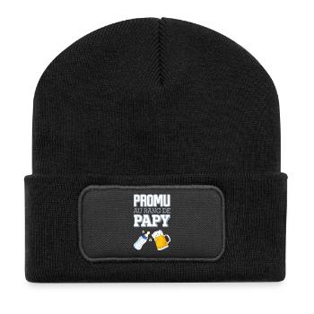 Promu au Rang de Papy Humour Naissance Bébé - Beanie recyclé à patch - noir - Devant