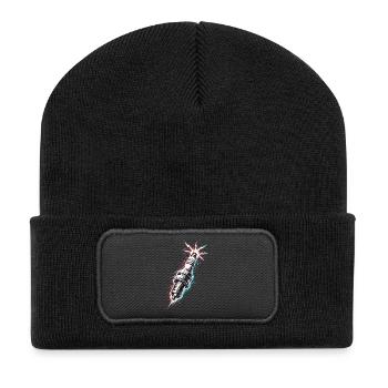 Spark Plug Engine Mechanic Tool Design - Recycled Patch Beanie - black - Front