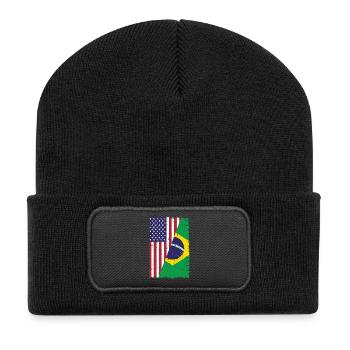 États-Unis, drapeau du Brésil Don brésilien-américain - Beanie recyclé à patch - noir - Devant