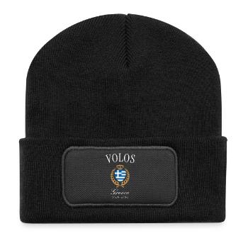 Volos Greece Coat of Arms Crown – Travel Souvenir - Recycled Patch Beanie - black - Front