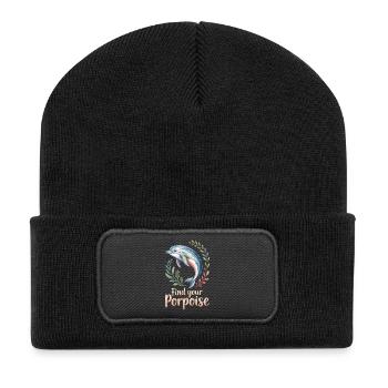 Trouvez votre motivation marsouin - Beanie recyclé à patch - noir - Devant