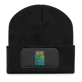 Bip fluide | Robot Science-Fi Nerd - Beanie recyclé à patch - noir - Devant