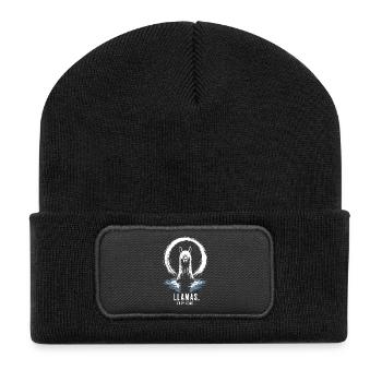 Llamas They Come Horror Llama Design - Recycled Patch Beanie - black - Front