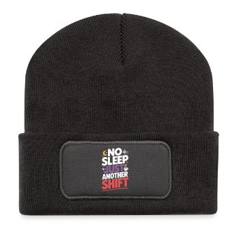Infirmière de nuit, fatiguée - Beanie recyclé à patch - charbon - Devant