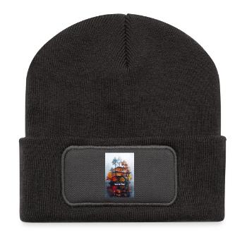 PAS BESOIN D’ADRESSE - Villa moderne de l’île d’automne - Beanie recyclé à patch - charbon - Devant