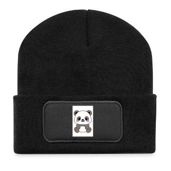 Panda kawaï  - Beanie recyclé à patch - noir - Devant